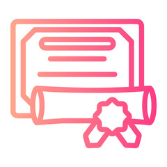 Wall Mural - certification gradient icon