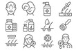 © Fora - Dermatology icons: skin care, treatment, aging, and health professionals