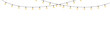 © Даниил Москаленко - Decorative glowing yellow string lights with sparkles, realistic festive garland for Christmas, New Year, and party designs, isolated vector for banners, cards, winter backgrounds, and event celebrati