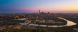 © Thomas - Panoramic aerial sunrise view of Edmonton skyline and Walterdale Bridge