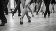 © Olena - Group Dance Lesson: Dynamic Movement of Legs and Hands on the Floor with Tap Shoes and Rhythmical Music