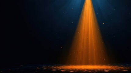 Wall Mural - Radiant Spotlight Award: An Abstract Design with Vibrant Orange Background and Starry Stage Illumination
