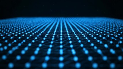 Wall Mural - Expanding Particle Grid Network Seamlessly Looping Video cyber, movement, geometric