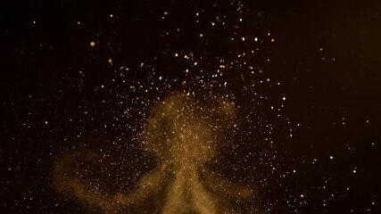 Wall Mural - Golden Dust Motes Slowly Rise and Sparkle in a Seamlessly Looping Abstract Motion Background abstract motion, ethereal, dreamy