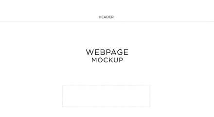 Minimalist Webpage Mockup Template with Placeholder for Header and Content Areas