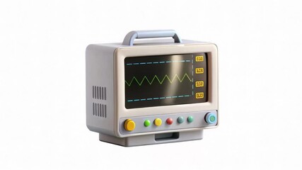 A modern medical monitor displaying heart rate data with colorful buttons and a sleek design.