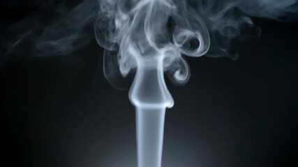 Wall Mural - serene seamlessly looping video of a gentle ethereal smoke whirlpool with soft wisps of white and gr