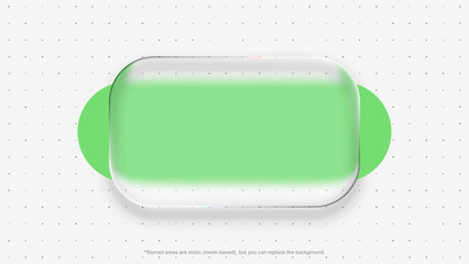 Liquid glass morphism vector design with green shape for ui and web design interface concept
