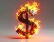 © Haro - A fiery dollar sign symbolises the destruction of wealth in a dramatic visual.