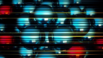 Canvas Print - Colorful Spheres and Stripes Design