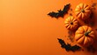 © Robbie - Halloween Banner with Pumpkins & Bats on Orange Background (Copy Space) – High-Res Winning Design for Web Advertising, Halloween Party Events, Stock Contests