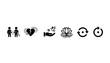 © Alexa - Ordered vector set illustrating the power of forgiveness with glyph style icons, symbols representing healing, compassion, emotional release, and reconciliation concepts for mental wellness and peace