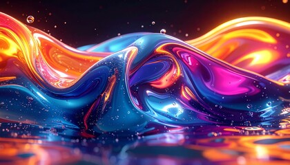 Wall Mural - colorful abstract waves illustration