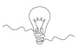 © CreativeDesignStudio - Continuous Line Light Bulb Icon  Simple Idea Concept Vector Art. illustration