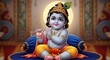 © Riyan - Baby Krishna with Flute - A Divine and Adorable Depiction.