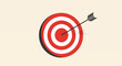 © Hafizpka - Achieving Precision A minimalist vector illustration of an arrow hitting the center of a target, symbolizing successful business strategy, accurate planning, and clear goal attainment