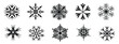© Logo Solution - Elegant Black Snowflake Collection on Transparent Background: Winter Season Ornaments and Christmas Decorations - Isolated Vector Elements for Graphic Design