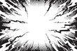 © pattanapong - Comic Style Explosion: Dynamic graphic design, with radial lines and halftone dots creating a dramatic burst effect. The explosion style perfectly captures intense energy and motion.