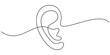 © Somit - Human ear one continuous line . Single line editable vector drawing of the hearing part of the body. Vector illustration
