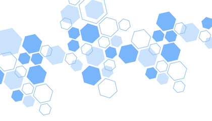 Abstract blue hexagon shape for frame illustration design