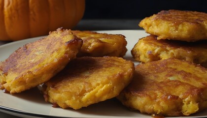 Wall Mural - pumpkin fritters on a plate
