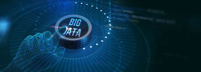 Wall Mural - Business, Technology, Internet and network concept. Big Data Internet Information. 3d illustration