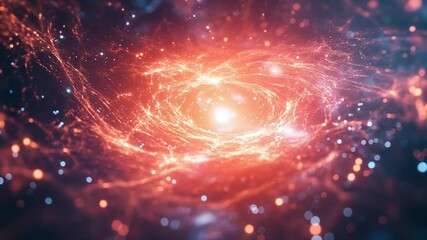 Wall Mural - Cosmic energy creating a glowing swirling galaxy nebula