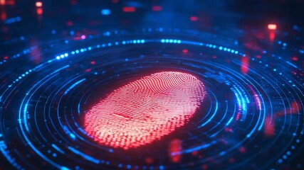 Wall Mural - Fingerprint biometrics securing digital identity and cybersecurity access