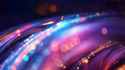 Canvas Print - Fiber optics light flowing fast through network