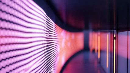 Canvas Print - Digital light wall creating futuristic corridor glowing purple