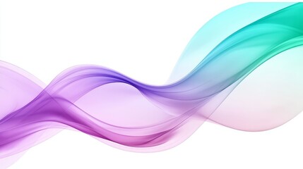 Wall Mural - A Serene Landscape of Gentle Waves and Faded Shades of Mint and Orchid, Capturing Tranquil Beauty