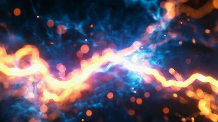 Canvas Print - Electrical discharge creating energy flow and powerful connection