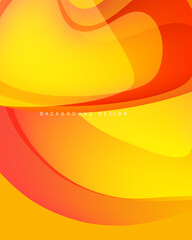 Wall Mural - Abstract waves, vibrant orange, yellow hues. Smooth gradients create flowing design. Background features dynamic curves, warm tones.