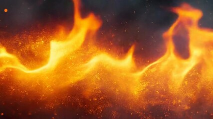 Wall Mural - Blazing fire creating abstract pattern with golden sparks