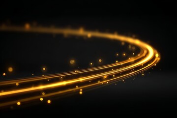 Canvas Print - Dynamic Light Painting Photography with Glowing Curved Lines and Motion Trails on Dark Background