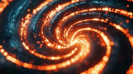 Wall Mural - Abstract glowing orange spiral vortex swirling into center