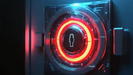 Wall Mural - Cyber security digital lock system accessing data