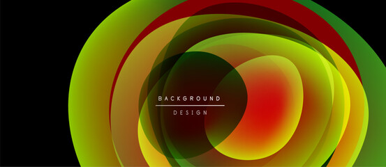 Wall Mural - Abstract layers create tunnel illusion. Vibrant colors blend, forming dynamic visual effect. Modern design element for backgrounds.