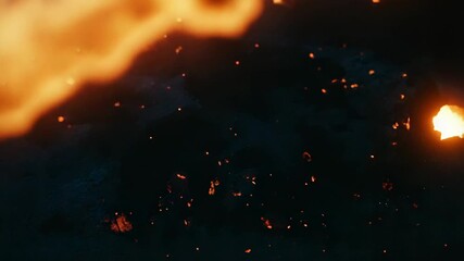 Wall Mural - Fiery fire burning brightly creating abstract flames