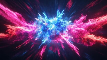 Wall Mural - Abstract colorful powder collision creating vibrant cosmic explosion