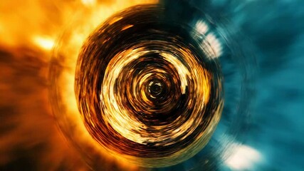 Wall Mural - Abstract portal forming circular fire and ice vortex