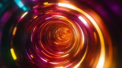Wall Mural - Futuristic light tunnel transmitting data through digital vortex