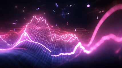 Wall Mural - Digital data waveform analyzing sound frequency spectrum