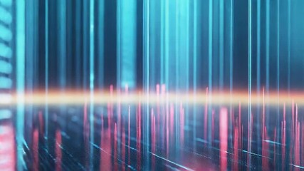 Wall Mural - Digital data network lines creating futuristic cyber landscape