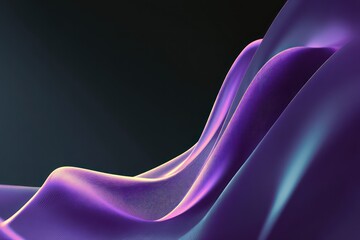 Wall Mural - Abstract Fluid Holographic Purple Curved Wave Background