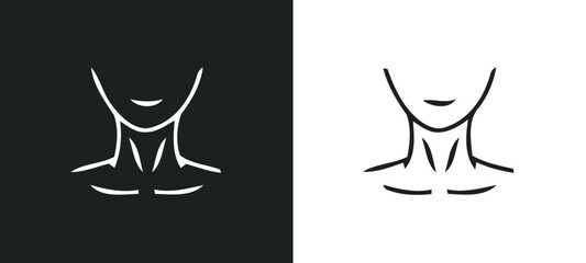Wall Mural - Minimalist line art of a woman s neck and shoulders in silhouette style