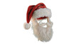 © Perfect PNG Studio - Festive santa claus mask with fluffy white beard and red hat isolated on transparent background