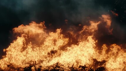 Wall Mural - Fantasy battlefield engulfing in fierce apocalyptic fire