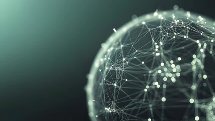 Wall Mural - Global network connecting dots and lines forming sphere