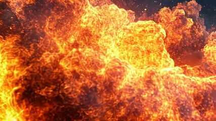 Wall Mural - Fiery explosion creating abstract inferno with flying sparks